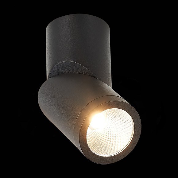 ST650.442.10 ST Luce Светильник потолочный, LED, 4000K 1х10W, 800Lm, Ra90, IP44, D62xH151, черный, угол 38°