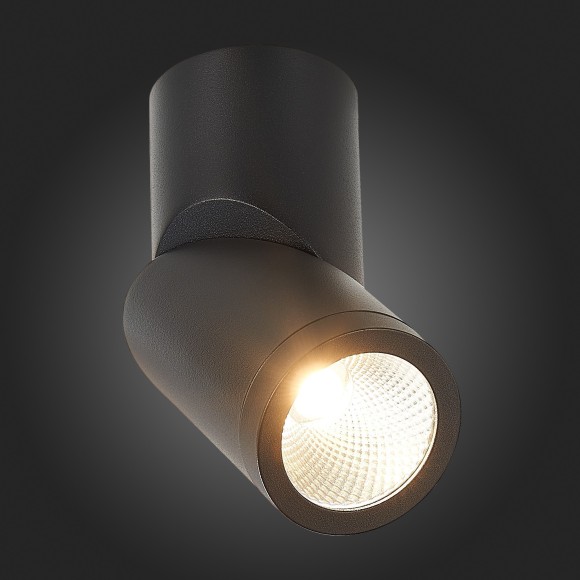 ST650.442.10 ST Luce Светильник потолочный, LED, 4000K 1х10W, 800Lm, Ra90, IP44, D62xH151, черный, угол 38°