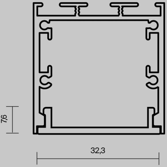Накладной-подвесной профиль Рассеиватель для профиля 35×35 (Чёрный, 3 м), 642041