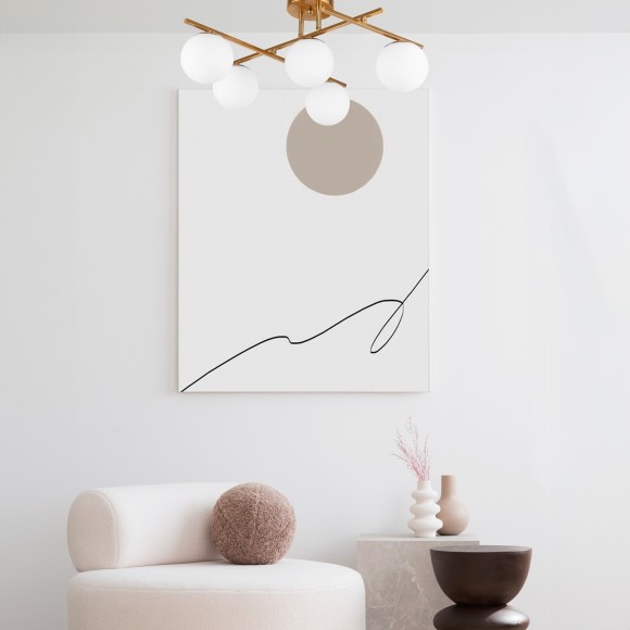 SLE1195-302-05 Светильник потолочный Латунь/Белый E14 5*40W SIERRA