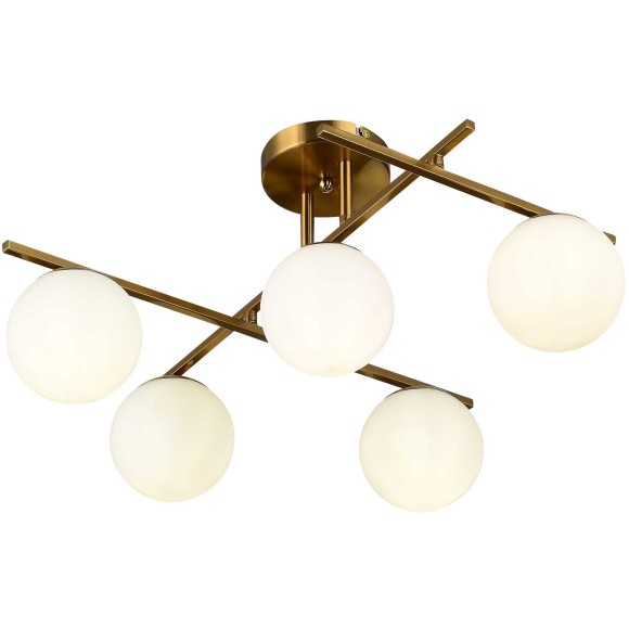 SLE1195-302-05 Светильник потолочный Латунь/Белый E14 5*40W SIERRA