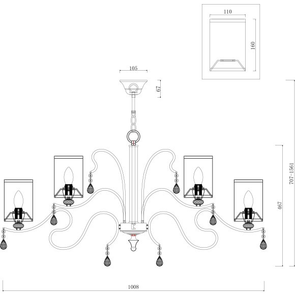Подвесная люстра Faust  FR2300-PL-12-BZ