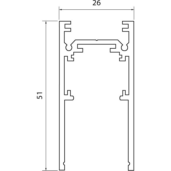 ST003.529.00 Шинопровод 2м магнитный накладной SKYLINE 48