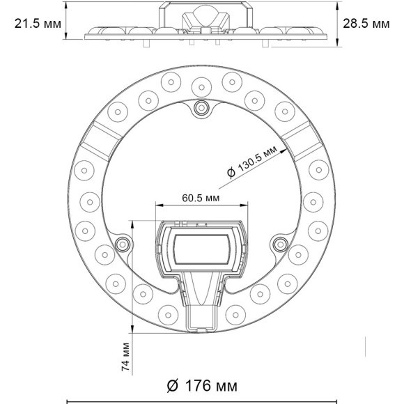 Модуль LED 18Вт без ДУ (NEW) 4000K D176 Novotech 357750