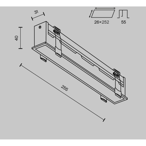 Встраиваемый светильник Technical DL066-20W3-6K-B