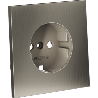 Накладка для розетки с заземлением, S70 Metal (никель)
