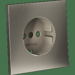 Накладка для розетки с заземлением, S70 Metal (никель)