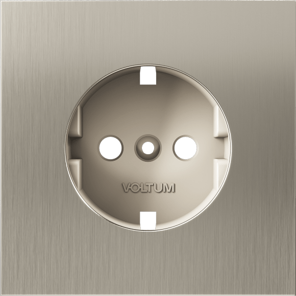 Накладка для розетки с заземлением, S70 Metal (никель)