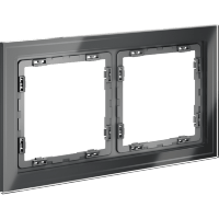 Рамка стеклянная VOLTUM S70 на 2 поста, (графит, стекло)