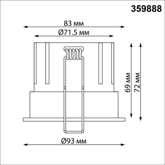 359888 WIR NT26 000 белый Светильник встраиваемый с переключателем цв. температуры IP20 LED 15W 100-265V 3000К/4000К/6000К ECLAT