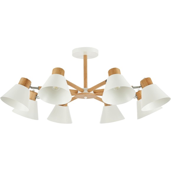 SLE103702-08 Светильник потолочный Светлое дерево, Белый/Белый E27 8*60W BUVE