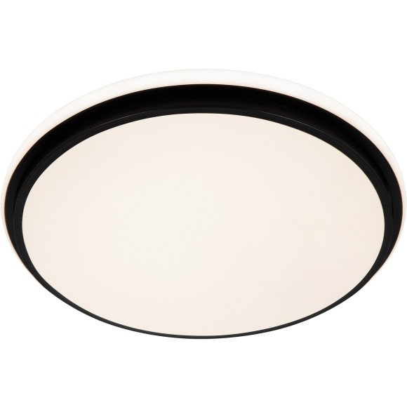 Freya Pie FR6086CL-L117B Диммируемый потолочный LED-светильник хай-тек с пультом на площадь до 18 м2, 96 Вт, 3000-7000К, CRI 80, 6847 лм, 180°, основание черный металл, плафон белый пластик, диаметр 400 мм, высота 60 мм
