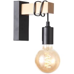 SL1142.401.01 Светильник настенный Черный, Светлое дерево E27 1*60W BAGETTI SL1142.401.01 Светильник настенный Черный, Светлое дерево E27 1*60W BAGETTI