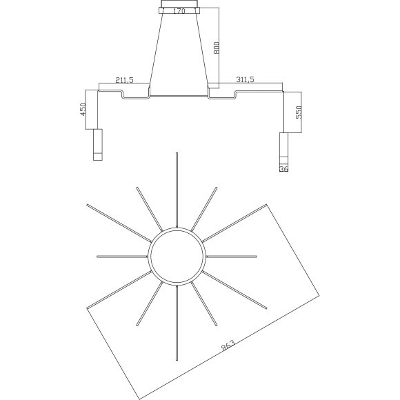 Подвесной светильник Davida MOD035PL-12B Подвесной светильник Davida MOD035PL-12B