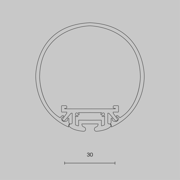 Алюминиевый профиль подвесной ALM-D60-S-2M