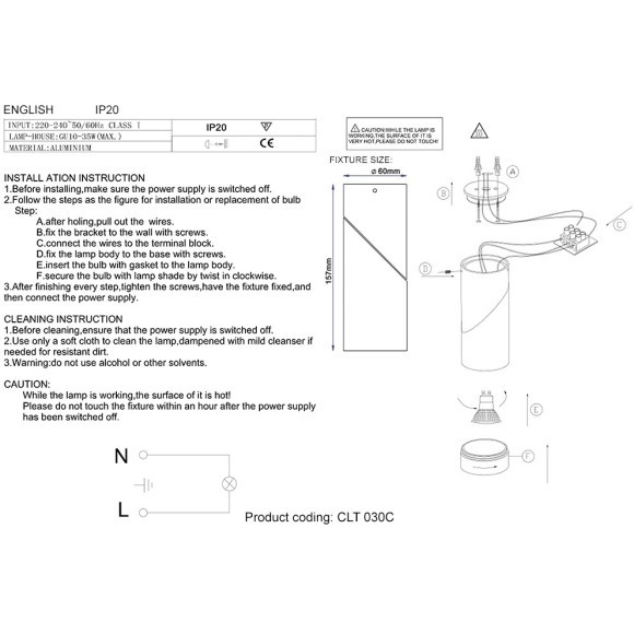 Светильник потолочный Crystal Lux CLT 030C BR