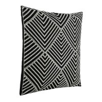 420005 CHEVERY Подушка декоративная, наволочка 100% хлопок белый/черный, наполнитель полиэстер, L450 B450