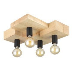 43798 HALKIN Потолочный светильник 4xE27 160Вт дерево коричневый черный L400 B430 H140 43798 HALKIN Потолочный светильник 4xE27 160Вт дерево коричневый черный L400 B430 H140