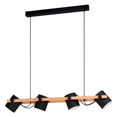 43424 Подвес HORNWOOD, 4х60W (E27), L1100, B180, H1100, сталь, черный, кремовый /дерево, коричневый 43424 Подвес HORNWOOD, 4х60W (E27), L1100, B180, H1100, сталь, черный, кремовый /дерево, коричневый