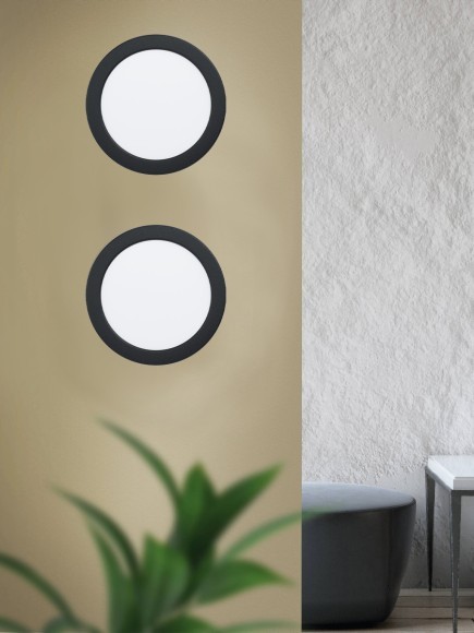 99212 Светодиодный встраиваемый светильник FUEVA 5, 11W (LED), ?166, ET26, IP44, 1350lm, 3000K, сталь, черный 99212 Светодиодный встраиваемый светильник FUEVA 5, 11W (LED), ?166, ET26, IP44, 1350lm, 3000K, сталь, черный