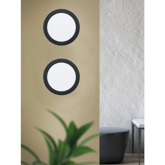 99212 Светодиодный встраиваемый светильник FUEVA 5, 11W (LED), ?166, ET26, IP44, 1350lm, 3000K, сталь, черный 99212 Светодиодный встраиваемый светильник FUEVA 5, 11W (LED), ?166, ET26, IP44, 1350lm, 3000K, сталь, черный