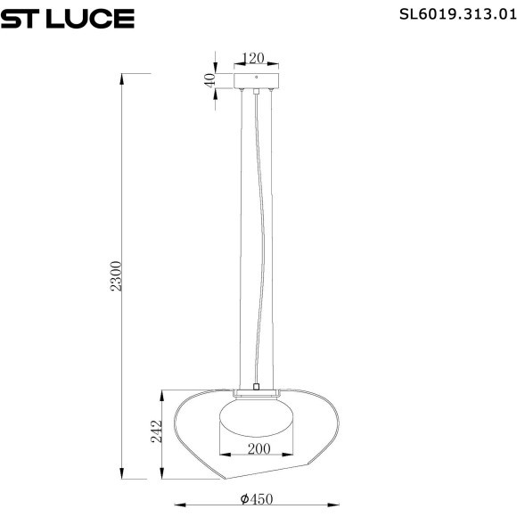 SL6019.313.01 Светильник подвесной ST-Luce Латунь/Дымчатый, Белый LED 1*20W 3000K FORAY
