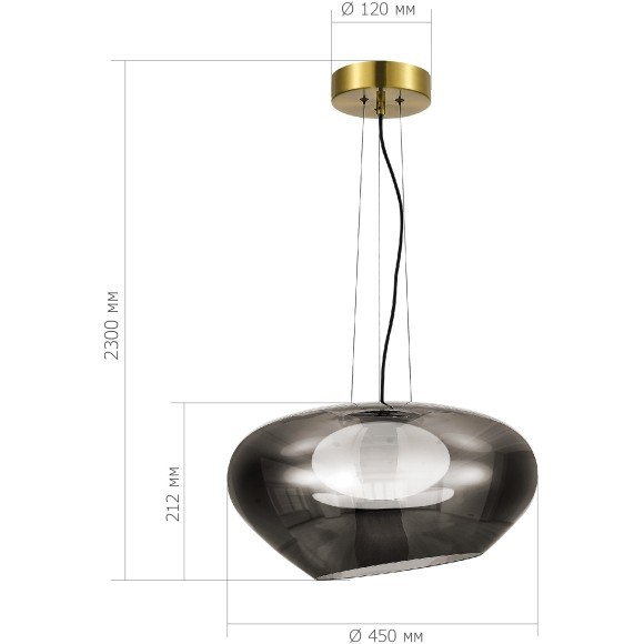 SL6019.313.01 Светильник подвесной ST-Luce Латунь/Дымчатый, Белый LED 1*20W 3000K FORAY
