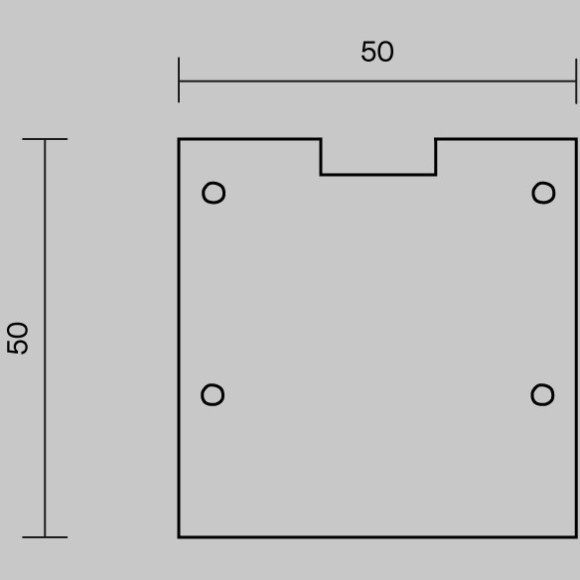 Комплект заглушек (для профиля 50×50) 2 шт., ALM-5050T-B-EC 642047