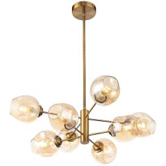 SL1500.203.08 Светильник подвесной ST-Luce Золотистый/Янтарный E14 8*40W FOVIA SL1500.203.08 Светильник подвесной ST-Luce Золотистый/Янтарный E14 8*40W FOVIA