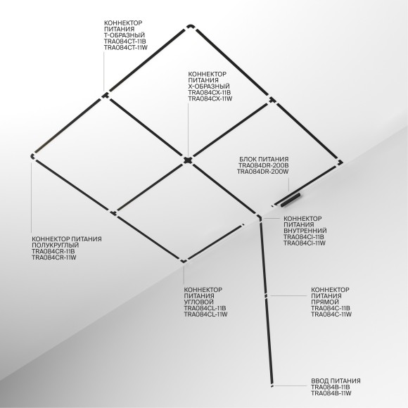 Плоский 2м магнитный накладной шинопровод Maytoni Radity TRX084EC-112W