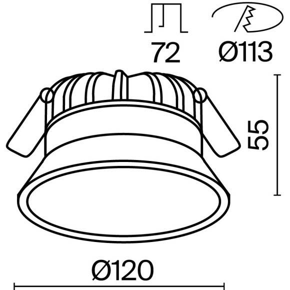Встраиваемый светильник Technical DL055-12W3-4-6K-W