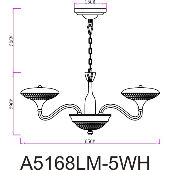 Подвесная люстра Arte Lamp BERN LED Lm4700 Ra80 4000K A5168LM-5WH