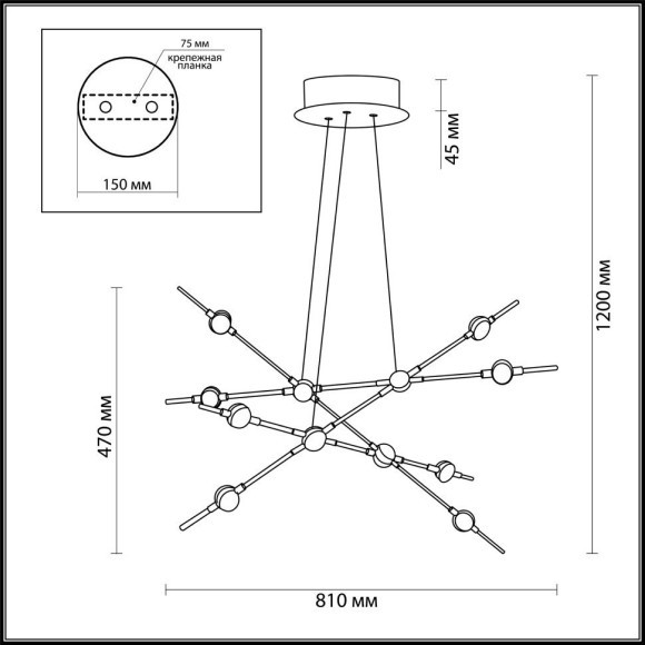 Люстра паук Odeon Light 3906/48L COSTELLA светодиодная LED 48W