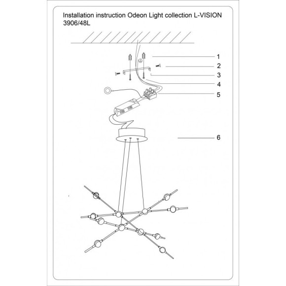 Люстра паук Odeon Light 3906/48L COSTELLA светодиодная LED 48W
