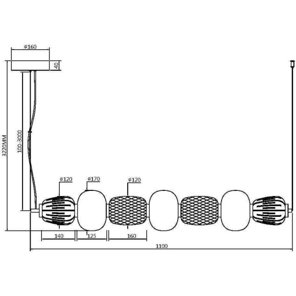 Подвесной светильник Maytoni MOD267PL-L42G3K
