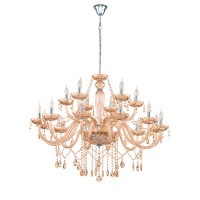 39095 BASILANO BASILANO Люстра потолочная классика с большим кол-вом ламп E14, 720Вт, стекло коричневый, металл хромированный