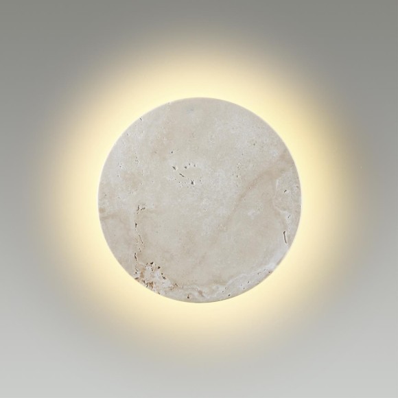 6625/8WL HIGHTECH ODL24 бежевый/металл/травертин Настенный светильник IP20 LED 12W 3000K 220V TRAVERTINO