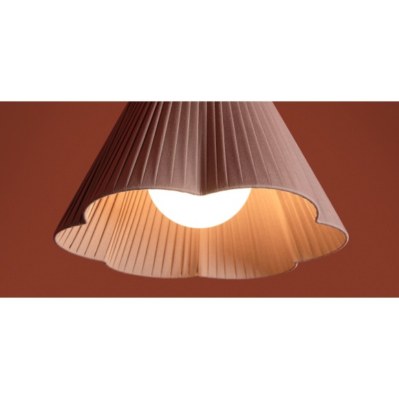 FR2056PL-01BR Подвесной светильник латунный с коричневым тканевым плафоном Freya Sylvia