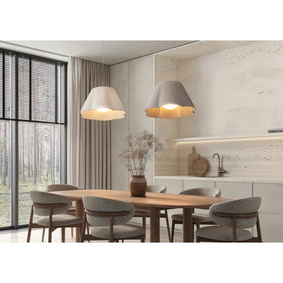 FR2056PL-01BR Подвесной светильник латунный с коричневым тканевым плафоном Freya Sylvia