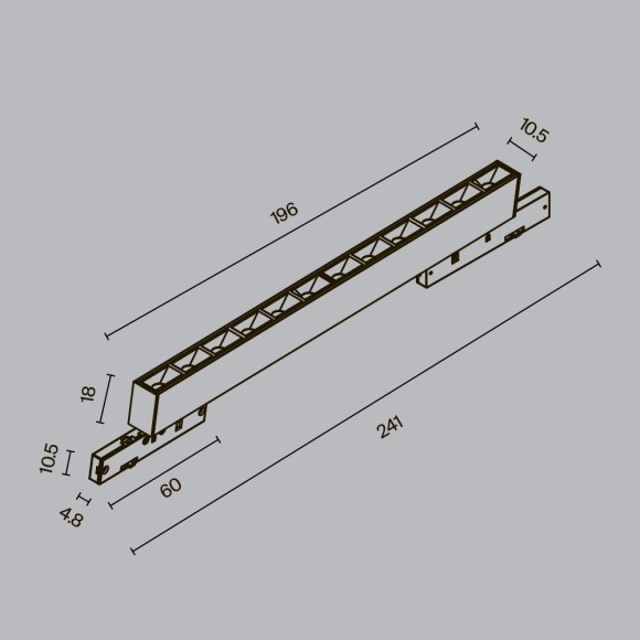 TR193-1-10W2.7K-M-B Ультратонкий трековый диммируемый по TRIAC 0/1-10V магнитный светодиодный светильник Maytoni Levity CRI90+ 2700К 430Лм 30° 10Вт
