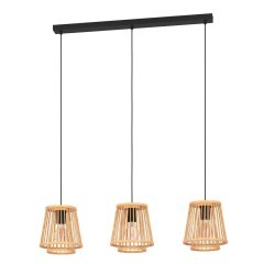 43853 EGLO HYKEHAM Потолочный светильник с 3 лампами E27, 120Вт, металл, дерево, черный, коричневый 43853 EGLO HYKEHAM Потолочный светильник с 3 лампами E27, 120Вт, металл, дерево, черный, коричневый