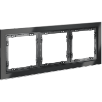 Рамка стеклянная VOLTUM S70 на 3 поста, (графит, стекло)