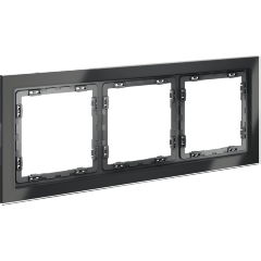 Рамка стеклянная VOLTUM S70 на 3 поста, (графит, стекло)