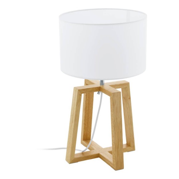 901293 CHIETINO CHIETINO 1 Настольная лампа с 1 лампой E27, 60Вт, механический выключатель, дерево, хром, текстиль