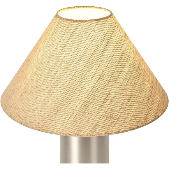 Freya Zoe FR5632TL-01N Современный настольный светильник с доп. сенсорным выключателем на основании, лампа 1xE27 до 60 Вт, основание металл цвета никель и коричневый тканевый абажур