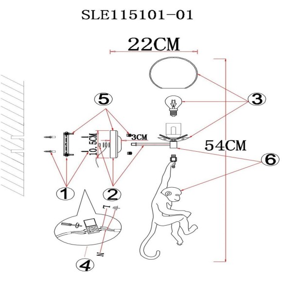 SLE115101-01 Светильник настенный Белый/Белый E27 1*60W TENATO