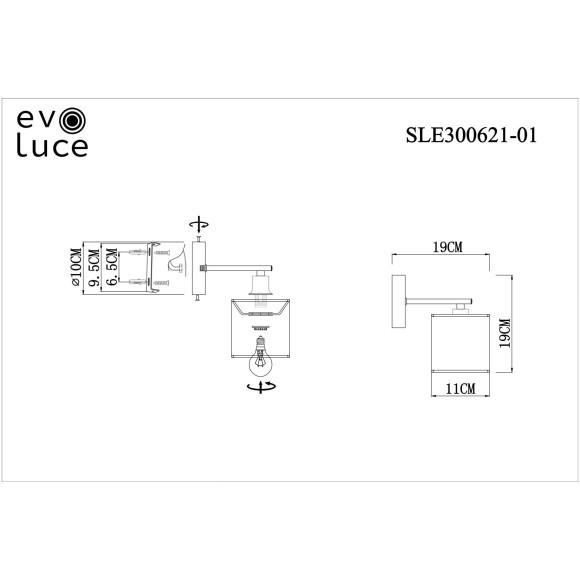 SLE300621-01 Светильник настенный Хром/Зеленый E14 1*40W ESSENZA