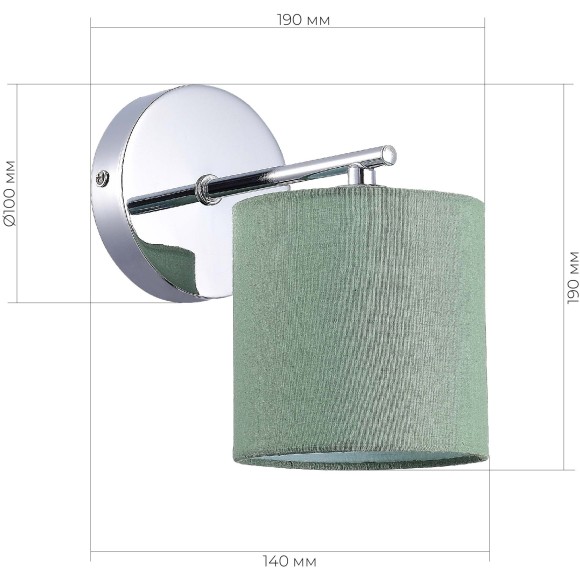 SLE300621-01 Светильник настенный Хром/Зеленый E14 1*40W ESSENZA