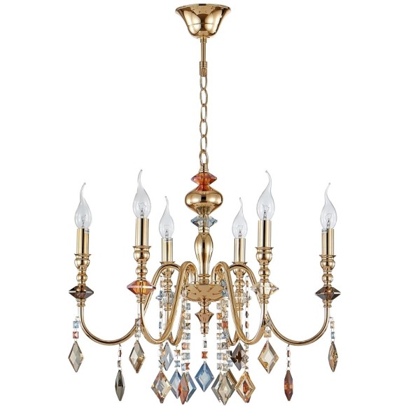 Люстра Crystal Lux MERCEDES SP6 GOLD/COLOR Люстра Crystal Lux MERCEDES SP6 GOLD/COLOR