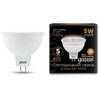 101505105 Лампа Gauss LED MR16 GU5.3 5W 500lm 3000K 1/10/100